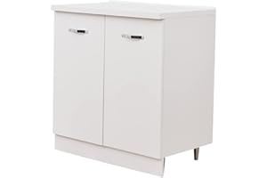 Shally Dogan Mobile Base per Cucina, Mobiletto con Struttura in Legno Robusta e Resistente (Doppia Anta)