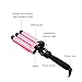 CkeyiN ® 22mm 3 Barrels LCD Display Wave Curler Ceramic Curling Wand Hair Iron Tongs Temperature Adjustable Heat Hair Curling Tool with Heatproof Glove