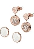 Emporio Armani Ohrringe EGS2586221 Damen Ohrstecker Set Rose Weiß Perlmutt
