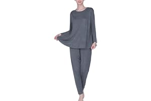 Abbigliamento Casa Pigiama Donna Ekouaer In Raso Setoso - Set 2 Pezzi Maniche Lunghe Con Bottoni Set Pigiama - 5