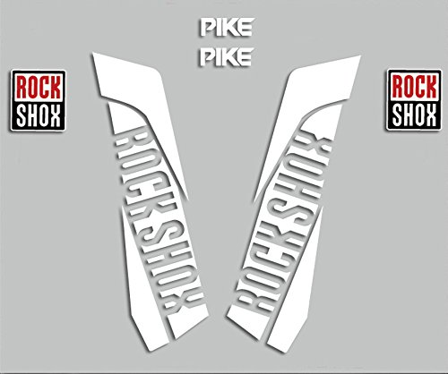 Ecoshirt 8H-ZC2Q-CRJM Adesivi Forcella Rockshox Pike 2015 R276 Fork Stickers Aufkleber Decals Adesivi, Bianco