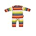 Toby Tiger Unisex Baby Organic Multi Stripe Sleepsuit Multicolored Stripe 6 - 12 Months
