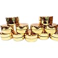 SHREE MAHA 10 Gram Cosmetic Sample Containers with Lids 12pcs Empty Small Makeup Jars Plastic BPA Free color-Golden