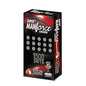 Manforce SUPER LITCHI FLAVOR CONDOM WITH 1500 DOTS LIKE AS EXTRA DOTTED CONDOM