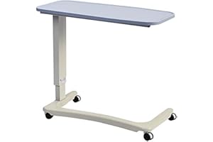 NRS Healthcare NRS EasyLift Overbed/Over Chair Tisch Modern Blue N43577 Höhenverstellbar - Gebogener Rollstuhlfuß