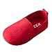 Produktbild Leder Prinzessin Ballett Schuhe Baby-beiläufige einzelne Schuhe Soft Sole Krippe Schuhe - Soft Sohle Wildleder Sneaker - Solid Color Casual Slipper - Weiche Sohle First Walker für Baby Mädchen Jungen (Rot, 1-1.5T)