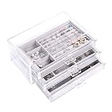 ❤【Samtmaterial】 - Der äußere transparente Acryl-Organizer eignet sich für jedes Dekor. Hergestellt aus hochwertigem, ausgewähltem Samtfutter und Verbundplatte, fühlt sich weich an und schützt Ihren Schmuck und Ihr Zubehör vor jeglicher Art von Beschädigung oder Abrieb.