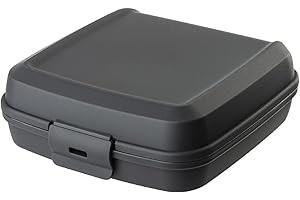 Engelland 1 x Lunchbox, Farbe: Anthrazit, Kunststoff, BPA-frei, Vesperdose, Brotdose, Plastikdose für Kinder, 14 x 14 x 5 cm