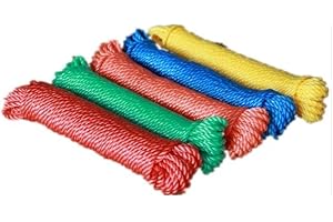 Swiss+ 30m x 6mm Multi-Functional Random Colors Nylon Rope (1) - Heavy-Duty, All-Purpose Cord String for Outdoor, Camping, and DIY Projects - Durable, Portable, Colorful and Multipurpose Rope