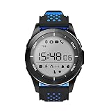 NO.1 F3 Sport Smartwatch drehbare Skala Wasserdichte Uhr Schrittzähler Uhr-Schwarz & Blau