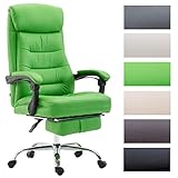 CLP Fauteuil de Bureau Hades en Similicuir, Chaise de Direction avec Repose-Pieds, Fauteuil pivotant avec accoudoirs, Poids admis Max 136 kg Vert