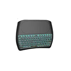 LipiWorld Mini Wireless Keyboard with Touchpad Mouse, 2.4Ghz Backlit Handle Rechargeable Keyboard Remote for Smart TV, Android Box, Raspberry Pi, Windows PC, PS3, PS4