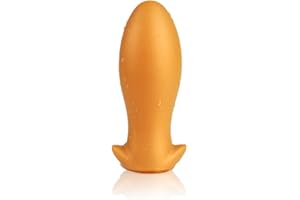 Roluck Plug Anal Con Culo Analdilos Super Soft Anal Plug Líquido de silicona Butt Plug, Supersoft huevo en forma de consolador anal para dilatador del ano, Juguetes Sexuales Para Mujeres Hombres (M)