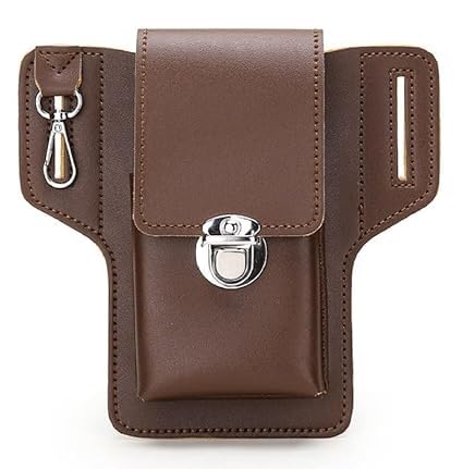 ENCHANTMENT Universal Leather Belt Pouch, Mobile Phone Waist Holster Case, Smartphone Holder for Men and Women