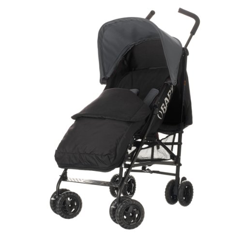 Obaby Atlas Black/Grey Stroller and Black Footmuff (Grey)