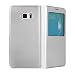 Produktbild OKCS® Samsung Galaxy S6 Edge Plus Hülle Schutzhülle Tasche Flip Cover Case mit Sichtfenster View - in Silber