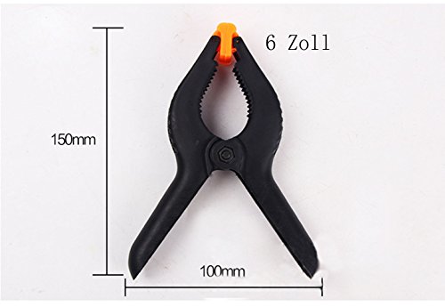Bermud 2 Stück Leimzwingen Klemmzwingen Leimklemme Federzwinge PVC 6″ / 150mm – Schwarz - 4