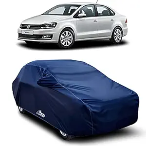 VANI Vento Car Cover Water Resistant Dust Proof with Mirror Pocket (Navy Blue)