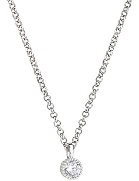 St. Leonhard Schmuck-Garnitur: Halskette mit rundem Zirkonia-Anhänger, rhodiniert, 45 cm (Schmuck als Aufmerksamkeit...