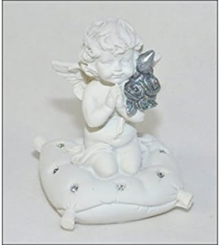 Angel Sitting White/Silver Decoration Furniture Christmas Home