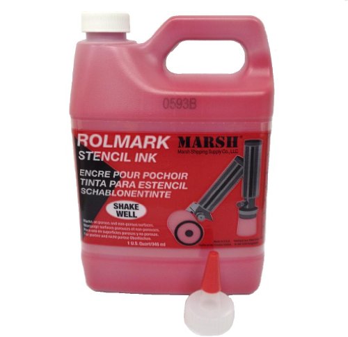 MARSH Rolmark Stencil Ink, 1 qt Can, Red