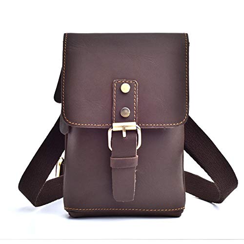 Preisvergleich Produktbild LXIANGP Männer Ledertaschen Tragen Gürtel Multifunktions-Umhängetasche diagonal Handytasche, lässige Retro-Outdoor-Ausrüstung, Länge 13,5 cm * Breite 4 cm * Höhe 20 cm