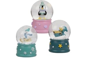 TapirElla Schneekugeln - 3er Set handbemalte Schüttelkugeln Winterwunderland - Traumkugel - Pinguin, Schildkröte, Eisbär mit Geschenkverpackung