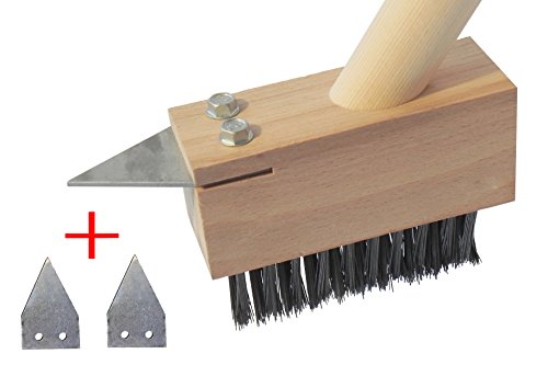 Fugenkratzer "Fugefix", 130 cm mit Bürste, Stiel und 2x Ersatz-Fugenblech