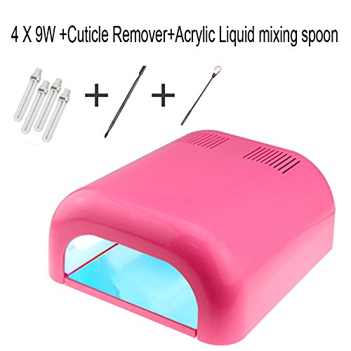 Sminiker Nageltrockner Professionell 36W Nagelpoliertrockner UV Nagellampe Aktualisiert mit Gleittablett & Zeitmesser + Kostenloser Entferner der Nagelhaut + Kostenlose Acrylflüssigkeit Rührlöffel - 3