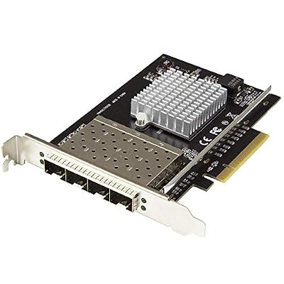 StarTech.com Carte réseau PCI Express pour serveur à 4 ports SFP+ 10 Gigabit Ethernet - Chipset Intel XL710 (PEX10GSFP4I)