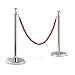 Produktbild oneConcept Silver Gate Personenleitsystem Absperrpfosten Absperrband (dreischlägige-metallic-rote Kordel, sicherer Stand durch Gewicht im Fuß, 2x Ständer, geeignet zur Verwendung im Freien) silber-rot