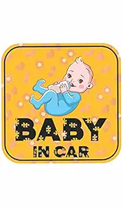 CVANU Baby On Board Kids Safety Warning Window Sign Sticker for Car PVC Vinyl CV11 (Pack of 4) C