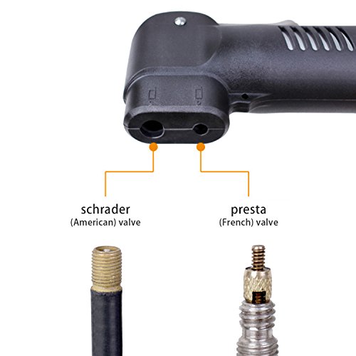 Mini Fahrrad Luftpumpe Anleitung bei DigHealth, 120PSI Teleskopische, Aus Aluminium,Für Presta und Schrader Luftventile, mit Glueless Puncture Repair Kit und Reifenheber, umrahmen Berg und Bälle Nadel - 5