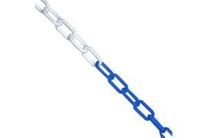 TRUE PRODUCTS 25m x 6mm Plastic Barrier Chain Link Safety Decorative Garden Fence - Blue & White