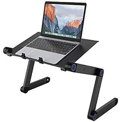 SLYPNOS Table de Lit Pliable, Table Ordinateur sur Lit, Table pour PC, Support de Lecture inclinable pour canapé, Livre, Magazine et Petit Déjeuner-Noir