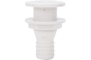 BUACHOIS Raccordo per scafo, Raccordo di scarico per barca, Raccordi di scarico marini attraverso lo scafo, Tappo di scarico per barca in plastica attraverso il collegamento dello scafo per yacht nautico