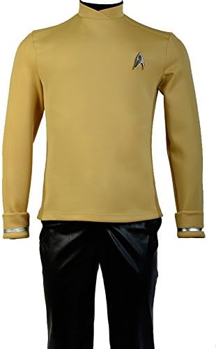 Kucos Man's clothing Star Trek Beyond Sulu Kirk Commander Uniform Yellow Shirt Cosplay Halloween costume L