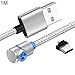 Produktbild Kuizhiren1 Micro-USB-Ladekabel, 1/2 m geflochtener magnetischer Ellenbogen Micro-USB Typ C Ladekabel für Android iPhone - Silber 1 m Micro-USB*