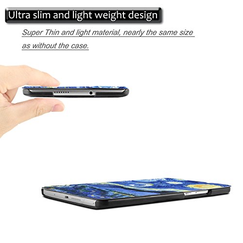 Huawei MediaPad M3 8.4 Hülle, Infiland Ultra Dünn Tri-Fold Smart-Muschel PU Leder Ultra Schlank Superleicht Ständer Smart Shell Cover Schutzhülle Etui Tasche für Huawei MediaPad M3 8.4 Tablet-PC (mit Auto Schlaf / Wach Funktion)(Sterne) - 5