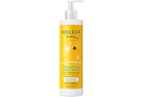 Weleda Baby Shampoo & Body Wash, Baby Bath, Kids Shampoo & Wash, Sensitive Calendula, Dermatologically Tested, 100% Certified Natural, 96% Recycled Packaging, 400ml, Packaging May Vary