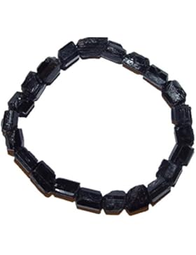 Turmalin schwarz Schörl Armband unbehandelte Rohsteine ca. 10 - 12 mm Edelstein elastisch