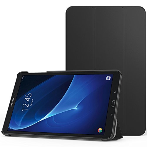 MoKo Samsung Galaxy Tab A 10.1 Hülle - Ultra Lightweight Slim PU Leder Schutzhülle Smart Case mit Standfunktion und Auto Sleep / Wake Up Funktion für Samsung Galaxy Tab A 10.1 Zoll (2016) Wi-Fi/ LTE T580N / T585N Tablet-PC, Schwarz