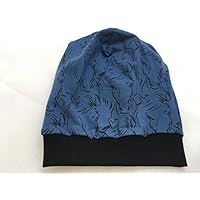 Beanie Mütze Pferde dunkelblau, auch gefüttert