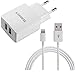 Produktbild USB Ladegerät 2 Ports + Lightning USB Ladekabel für Apple iPhone 6 | 6 Plus | 6S Plus | 5 | 5C | 5S | SE | 7 | 7 Plus, iPad,iPod