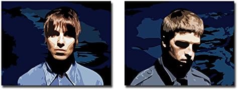 Liam & Noel - 2 x Ltd Edition Canvas Prints - 30cm x 40cm Each - Contemporary Urban Pop Art. Oasis double canvas Artwork
