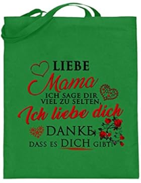 Hochwertiger Jutebeutel (mit langen Henkeln) - Ich liebe meine MAMA