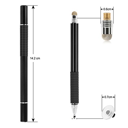 Active Eingabestift, FusionTech® Slim Lang 2 in 1 kapazitiver Eingabestift Touch Pen [Präzisions Stylus], Universal Präzise Touch Bildschirm Sensitive Stylus Stifte mit feiner Faser Tipps, für alle Smartphones, Samsung Tablets, Kindle Fire, Apple iPad, Android Gerät, Google Nexus, Samsung Galaxy, HTC [2-Pack] - 2