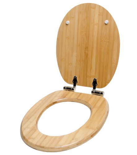 WC Sitz mit Absenkautomatik, hochwertige Oberfläche, einfache Montage, stabile Scharniere, Bambus - 4