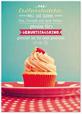 Gruss & Co 77561 – Postcard Retro Sheepworld No. 27, Strawberry, Flour, Sugar, Eggs, Almonds And Butter, Bake Me For Birthday Girl's gratulier GESCHWIND on you.