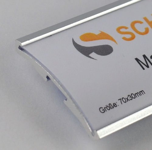 placas identificativas SET COMPLETO  Plata leichtemtall  con extra fuerte 3 Capas Im  n  MODA Arqueado aluminio anodizado Transparente Protectora  NOMBRE Diferentes tama  os  Name Badge para la ropa 